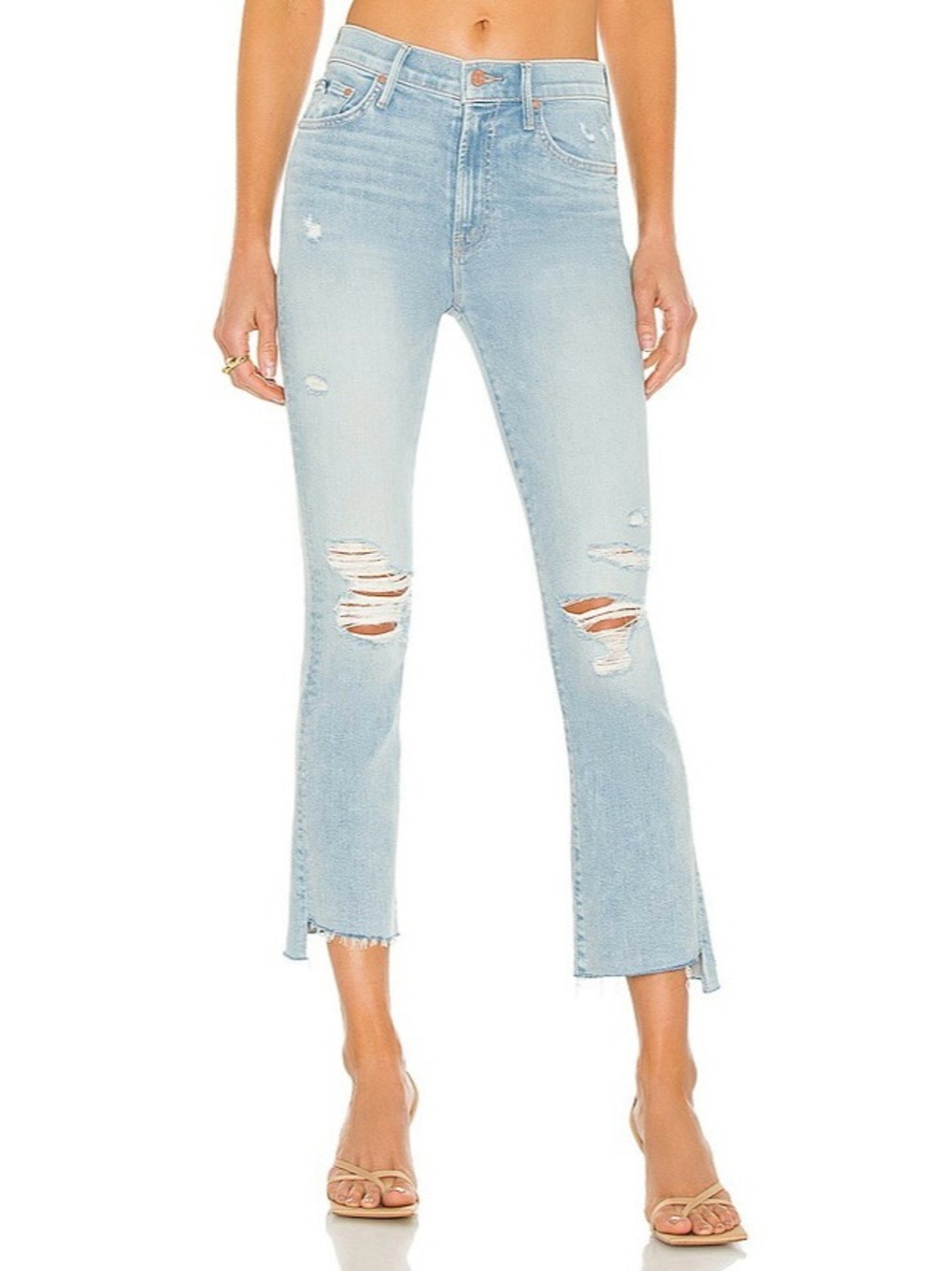 Mother The Insider Crop Step Fray Jeans in Free Hugs Size 30 NWT